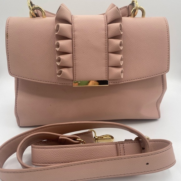 Source Unknown Handbags - Blush Crossbody Bag with Ruffle Detail